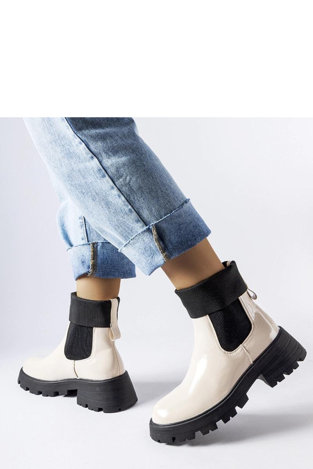 Beżowe wsuwane botki workery Breolungi - Solea - obrazek 3