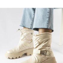 Beżowe lakierowane śniegowce Ambretta – Solea