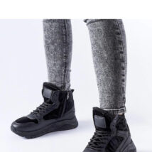 Czarne ocieplane wysokie sneakersy Malles – Solea