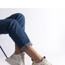 Beżowo-złote damskie sneakersy Milenka – Solea