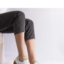 Biało-srebrne sneakersy na gumowej podeszwie Quica – Solea