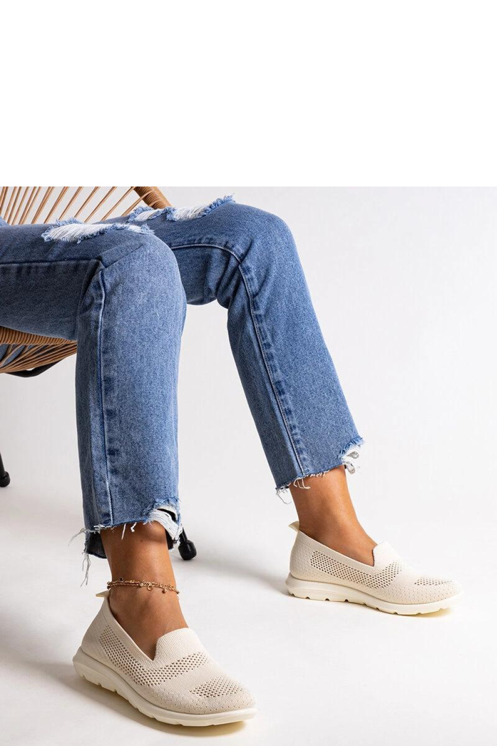 Beżowe tenisówki na piankowej podeszwie Rahima - Solea - obrazek 3