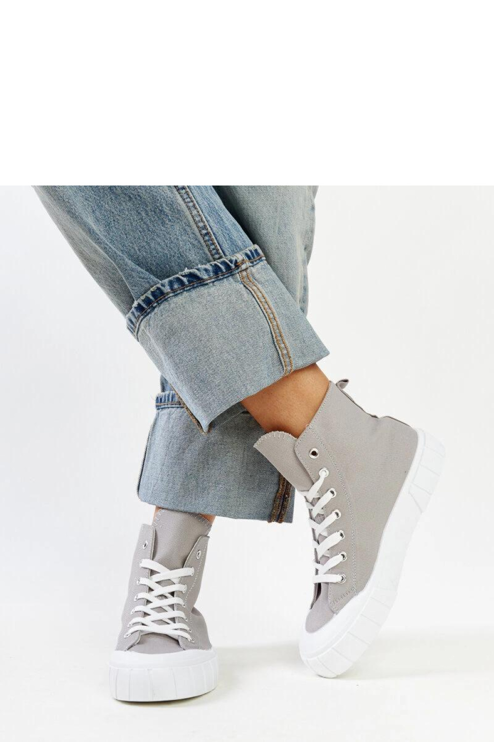 Szare wysokie trampki Vinka - Solea - obrazek 3