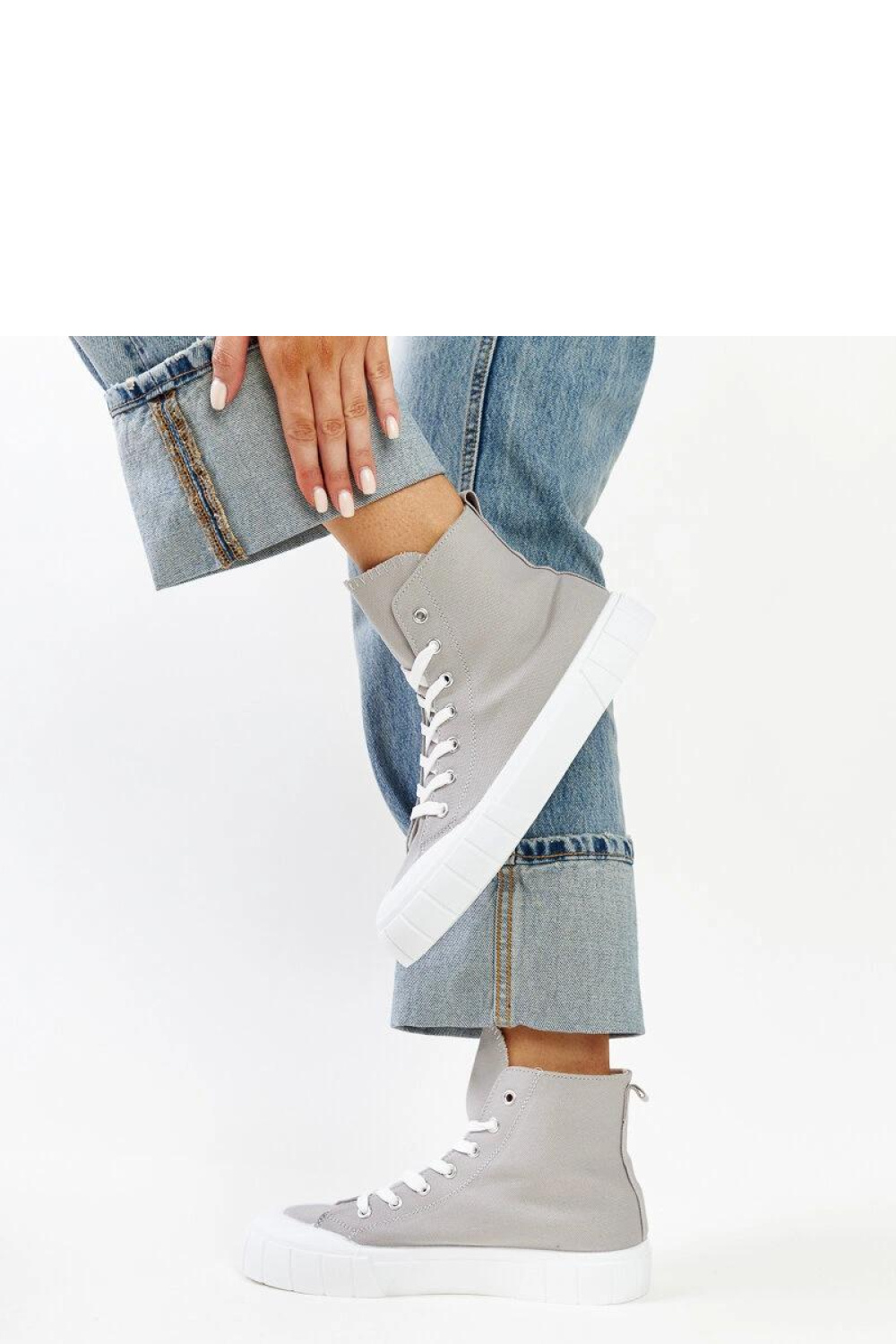 Szare wysokie trampki Vinka - Solea - obrazek 4