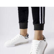 Biało-czarne sneakersy z cyrkoniami Dina – Solea