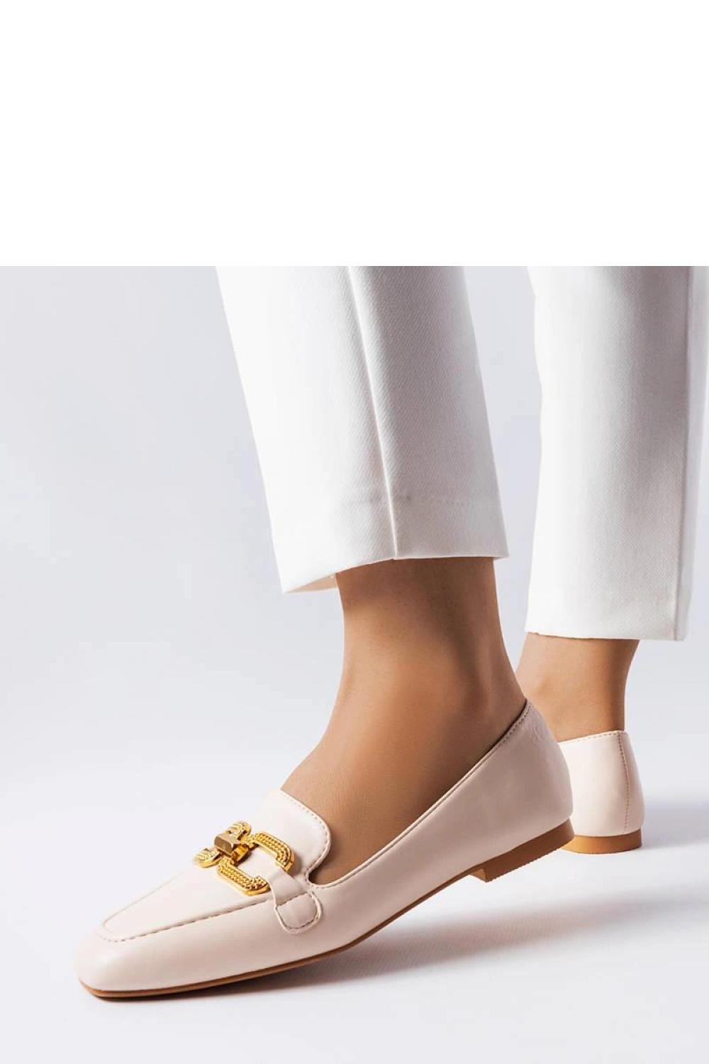 Beżowe mokasyny z klamerką Rousseau - Solea - obrazek 2