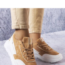 Beżowe sneakersy z eko-zamszu Dupuis – Solea