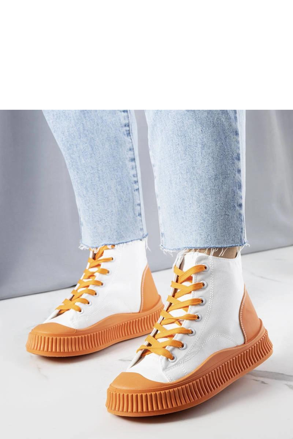 Pomarańczowe trampki na platformie Terri - Solea