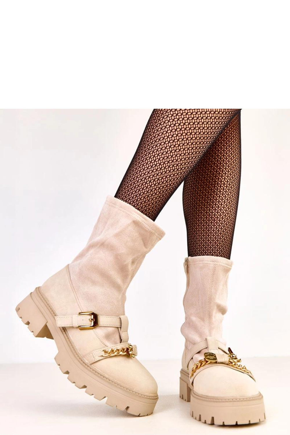 Botki Model Hariet D9220 Beige - Solea - obrazek 3