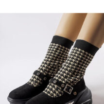 Czarne botki w pepitkę Ivana – Solea