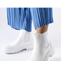 Białe workery z gumowymi wstawkami Lange – Solea