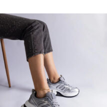 Srebrne damskie sneakersy sportowe Garza – Solea