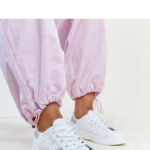 Biało-srebrne sneakersy eko skóra Berdine – Solea