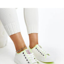 Białe damskie trampki z kolorem CROSS JEANS – Solea