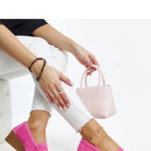 Ciemnoróżowe zamszowe mokasyny na koturnie Sakena – Solea