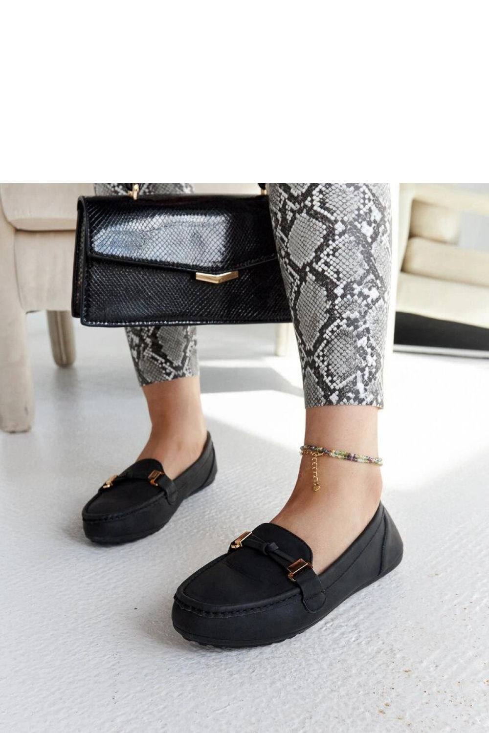 Czarne mokasyny o matowym wykończeniu Scafati - Solea - obrazek 3