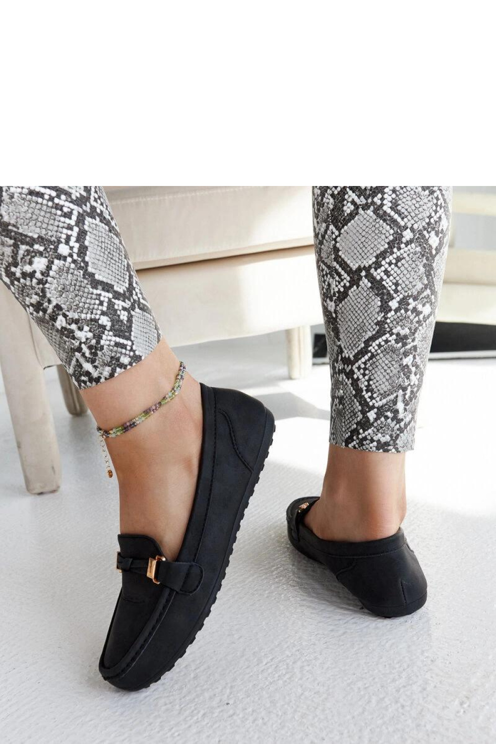 Czarne mokasyny o matowym wykończeniu Scafati - Solea - obrazek 4