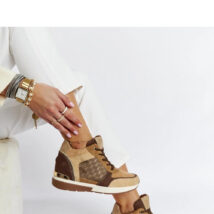 Brązowe sneakersy na koturnie Chestnut – Solea