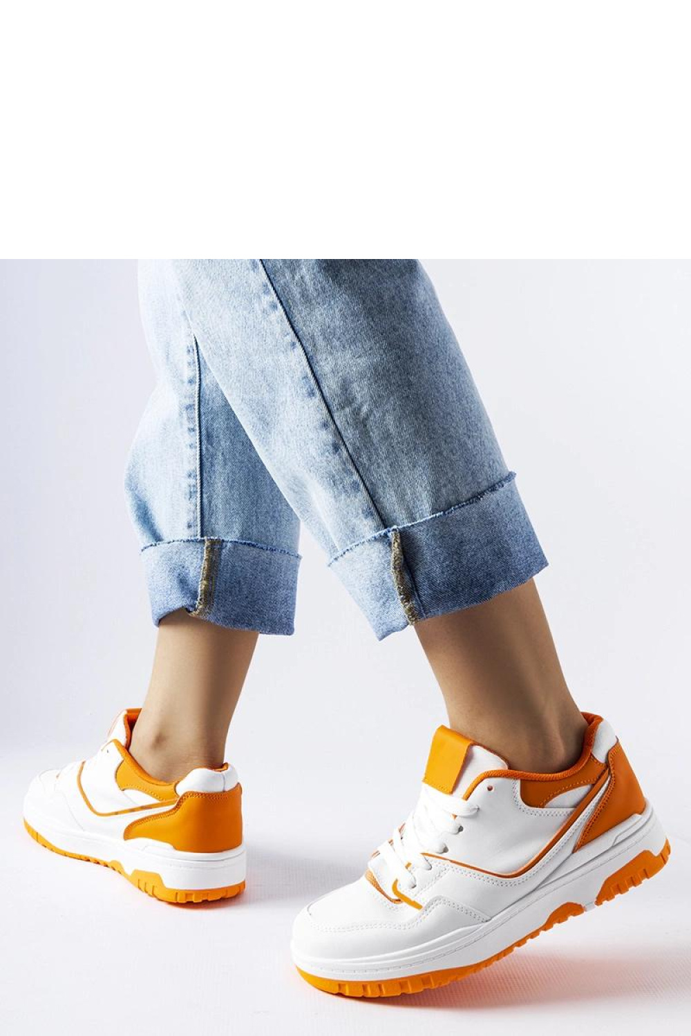 Biało-pomarańczowe sneakersy Barrette - Solea - obrazek 2