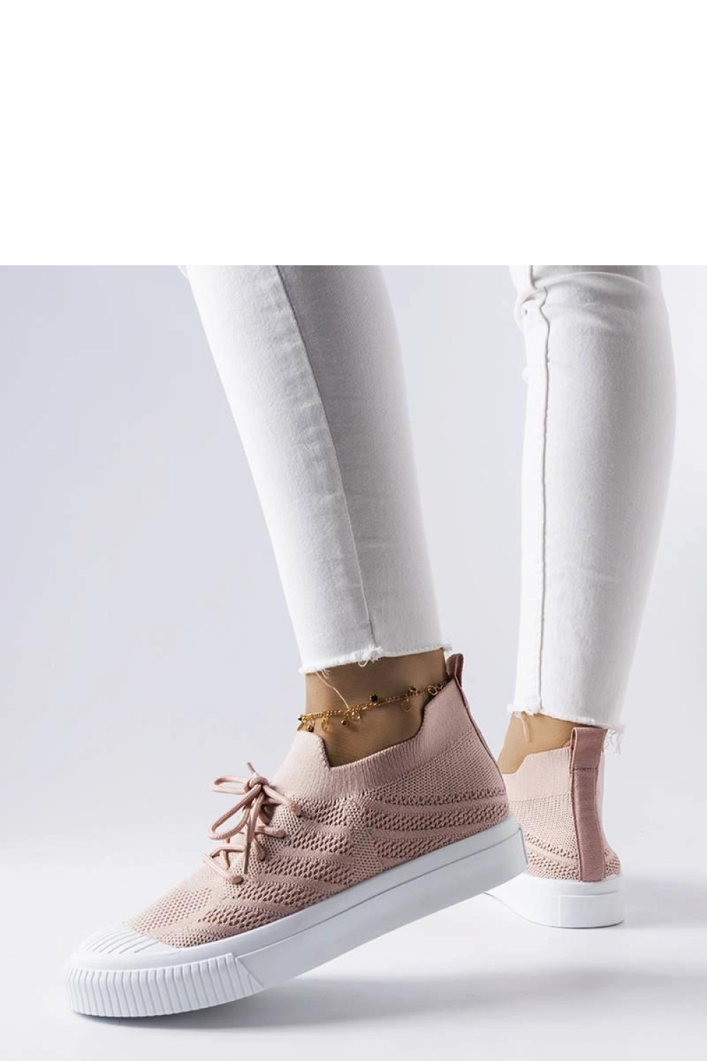 Różowe trampki z elastycznego materiału Polaire - Solea - obrazek 2