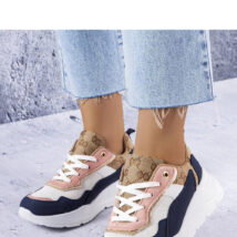 Granatowe sneakersy ze złotym wstawkami Lebrun – Solea