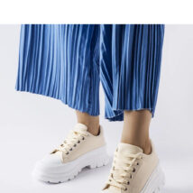 Beżowe trampki na wysokiej platformie Kari – Solea