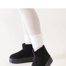 Czarne casualowe śniegowce na wysokiej platformie Thaisa – Solea