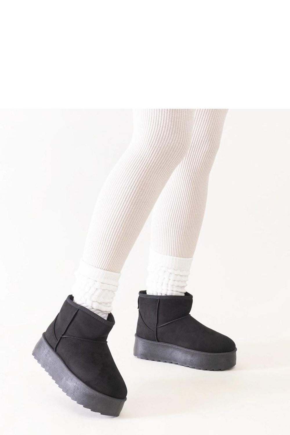 Czarne casualowe śniegowce na wysokiej platformie Thaisa - Solea - obrazek 3