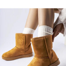 Karmelowe ocieplane klasyczne śniegowce Libero – Solea