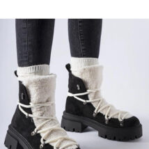 Czarne workery z ozdobnym językiem Perugia – Solea