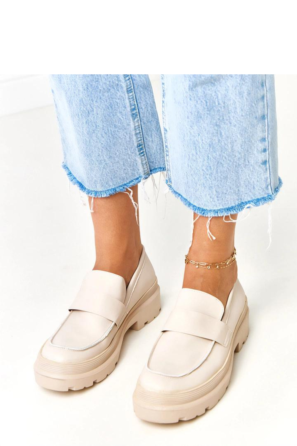 Mokasyny Model Seraphin MP405 Beige - Solea - obrazek 2