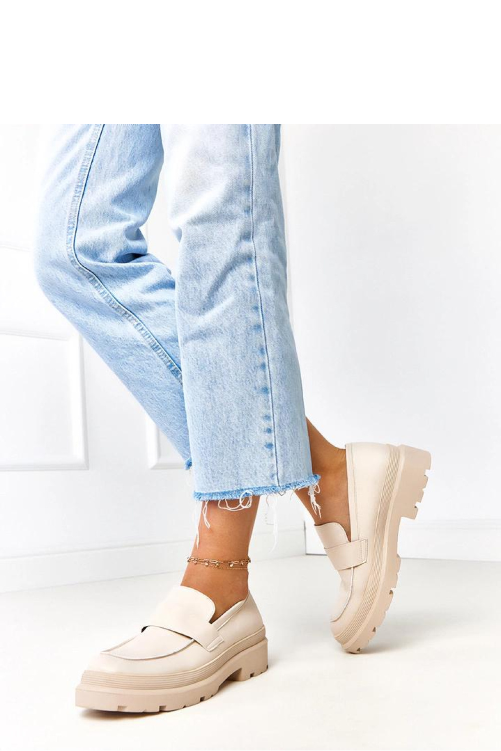 Mokasyny Model Seraphin MP405 Beige - Solea - obrazek 3