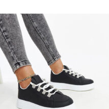 Czarne sneakersy na grubej podeszwie Walida – Solea