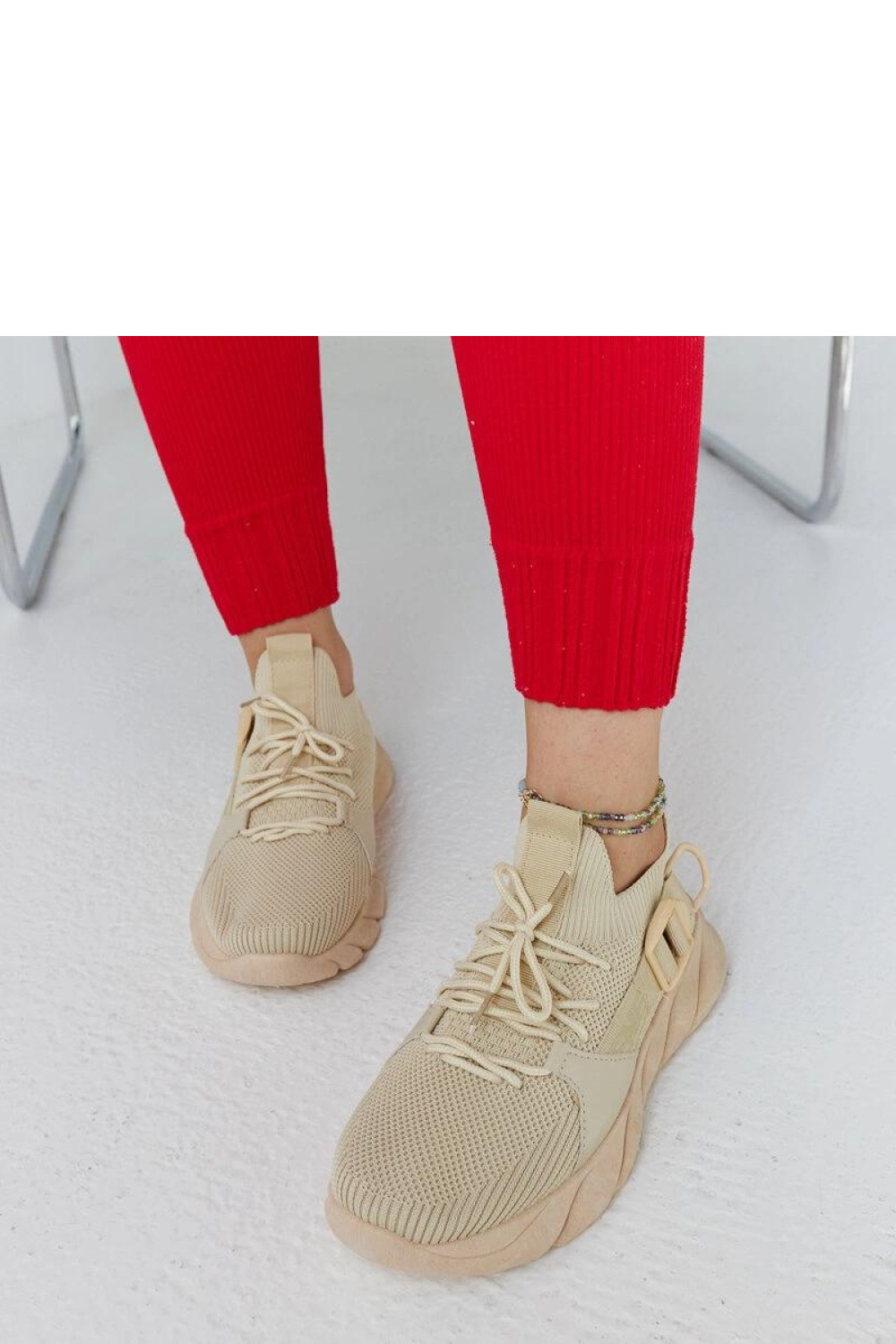 Beżowe lekkie sneakersy sportowe Faruz - Solea - obrazek 3