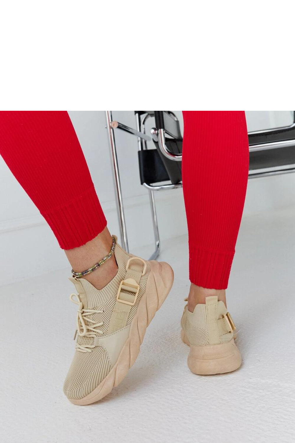Beżowe lekkie sneakersy sportowe Faruz - Solea - obrazek 4
