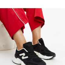 Czarne sneakersy na masywnej podeszwie Gergely – Solea