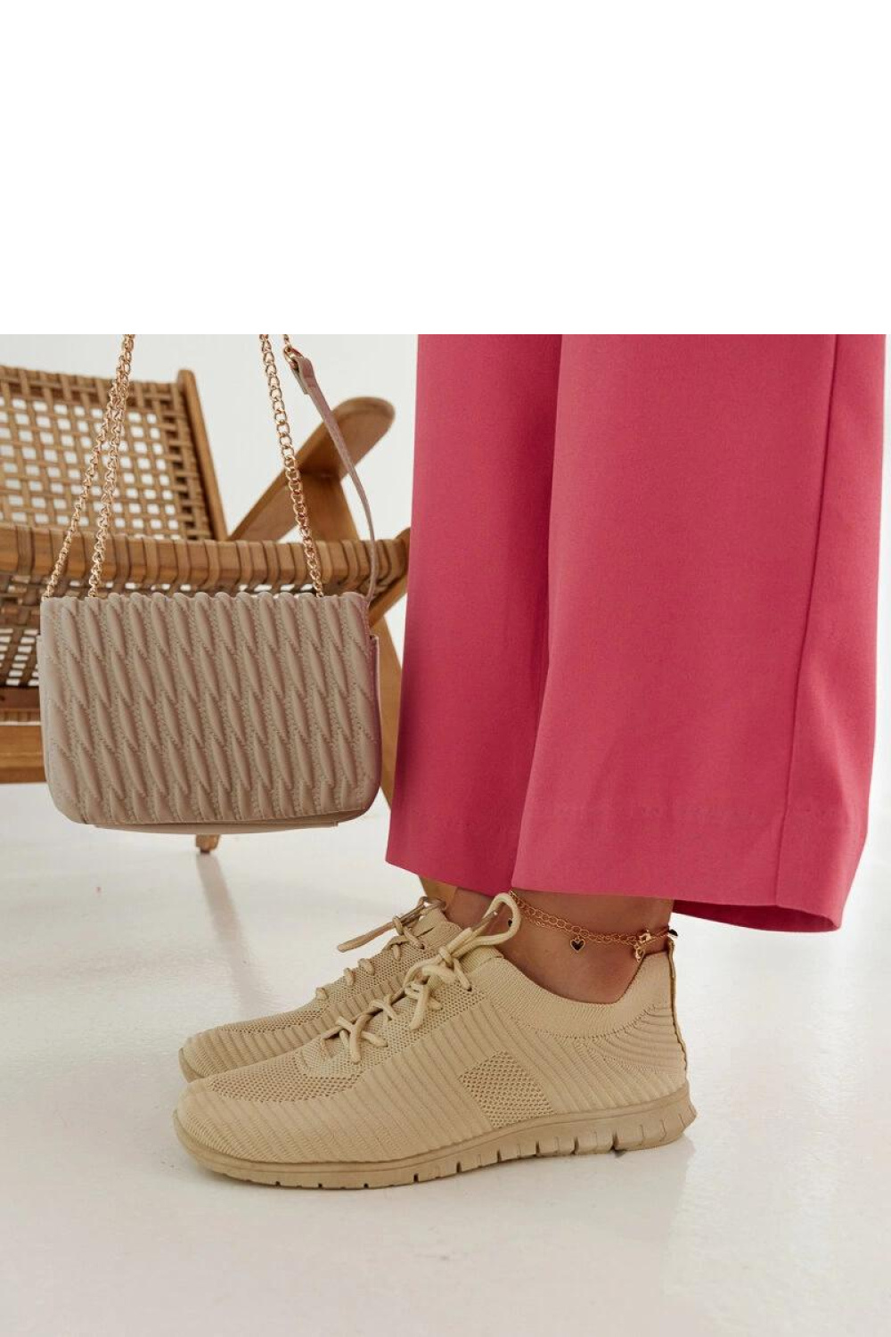 Beżowe materiałowe sneakersy Erminio - Solea - obrazek 3