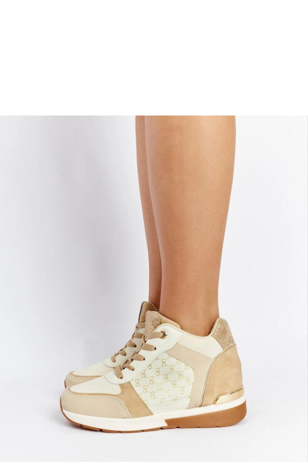 Beżowe sneakersy na koturnie Chestnut - Solea - obrazek 3