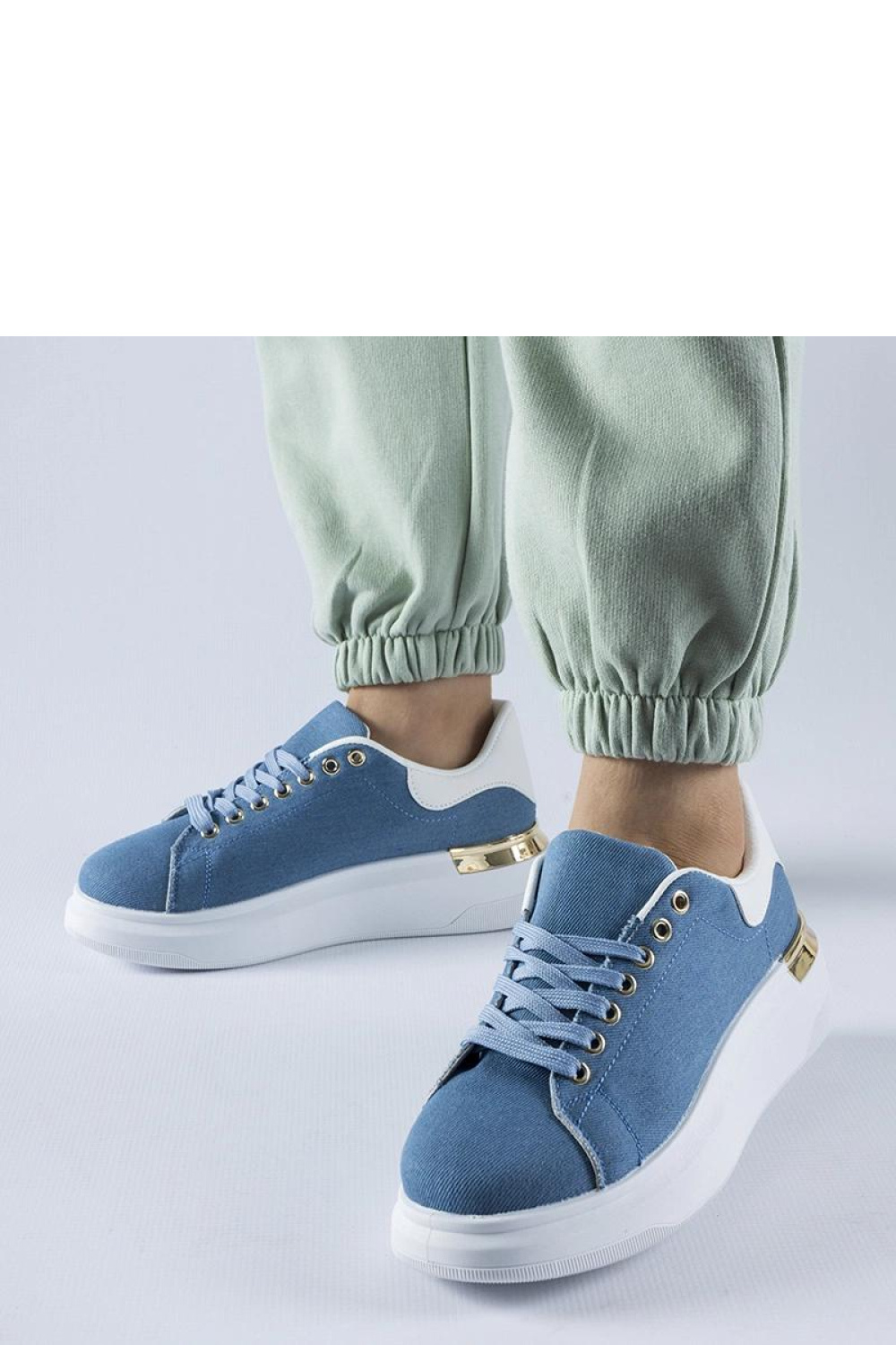 Granatowe sneakersy na platformie Scuderlando - Solea - obrazek 2