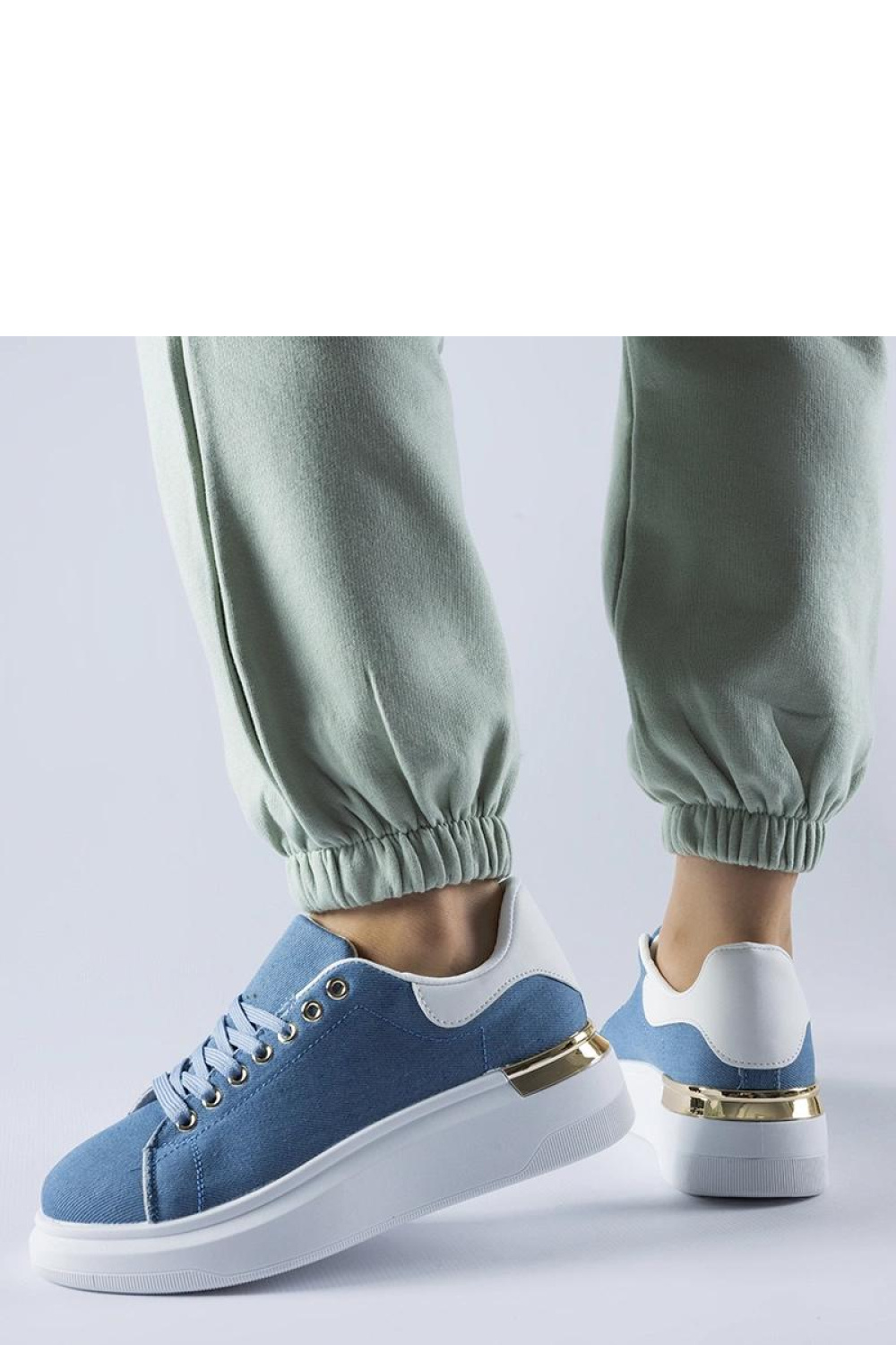 Granatowe sneakersy na platformie Scuderlando - Solea - obrazek 3