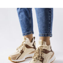 Beżowe sportowe sneakersy materiałowe Begins – Solea