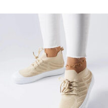 Beżowe trampki z elastycznego materiału Polaire – Solea