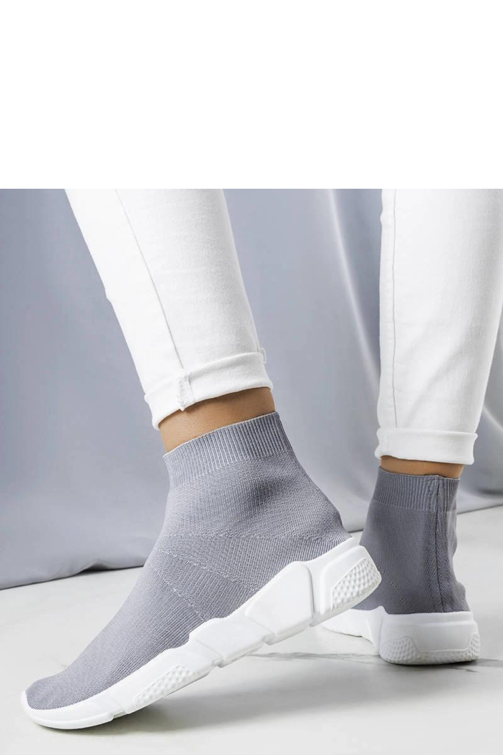 Szare wysokie sneakersy William - Solea - obrazek 2