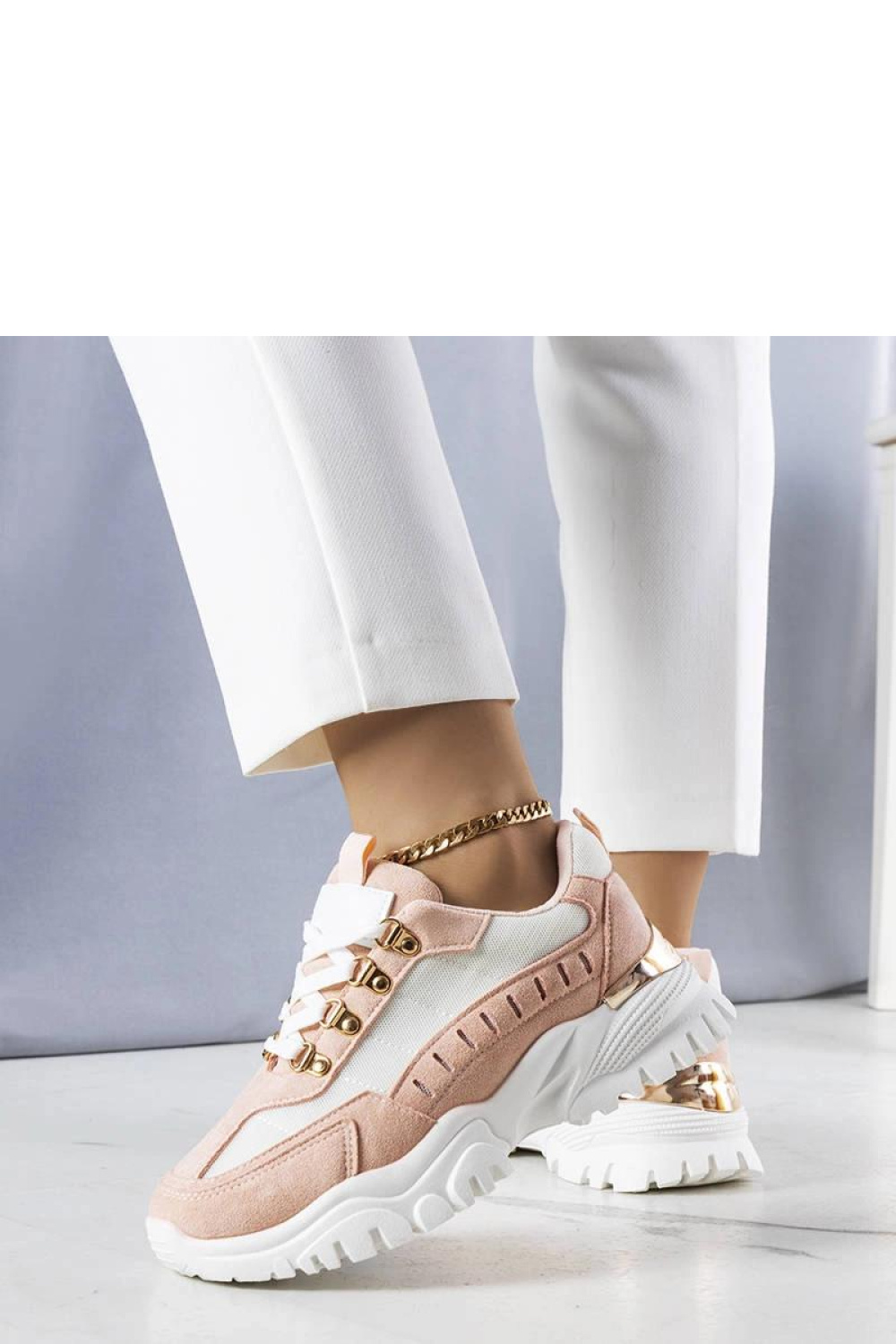 Biało-różowe sneakersy Mindy - Solea - obrazek 3