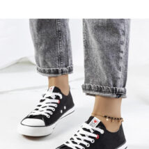 Czarne klasyczne trampki damskie Kolind – Solea