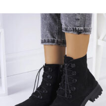 Czarne botki eko-zamsz Cesterfield – Solea