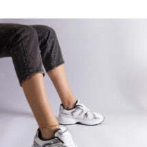 Biało-srebrne sneakersy sportowe Ena – Solea