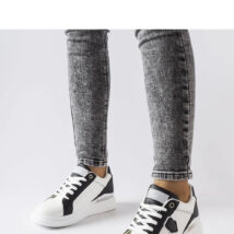 Biało-czarne sneakersy ze srebrnym akcentem Via – Solea