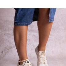 Beżowe sneakersy zdobione cyrkoniami Xarles – Solea