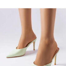 Zielone klapki na szpilce Drainer – Solea